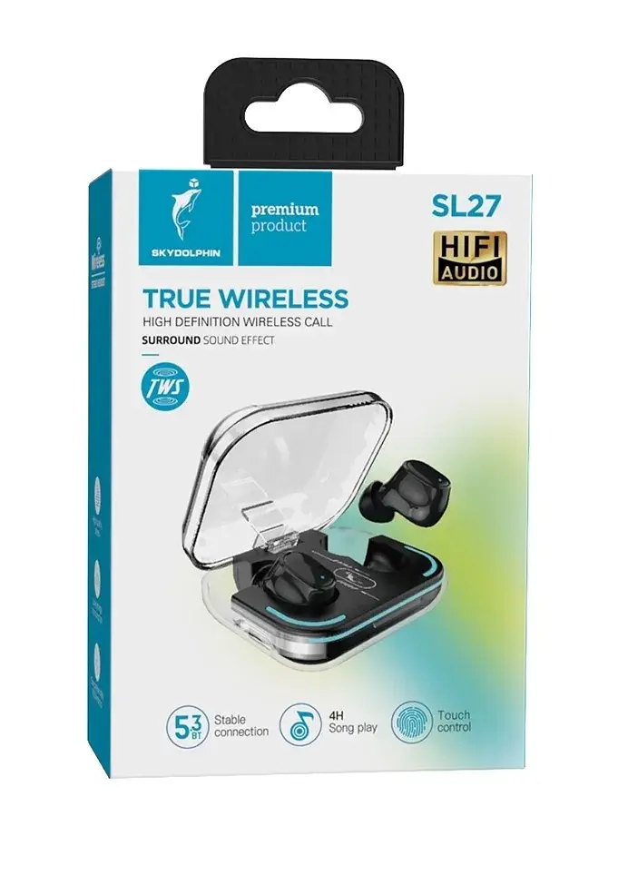 Bluetooth-гарнітура SkyDolphin TWS SL27 Black (SDBTE-000192) - фото 2