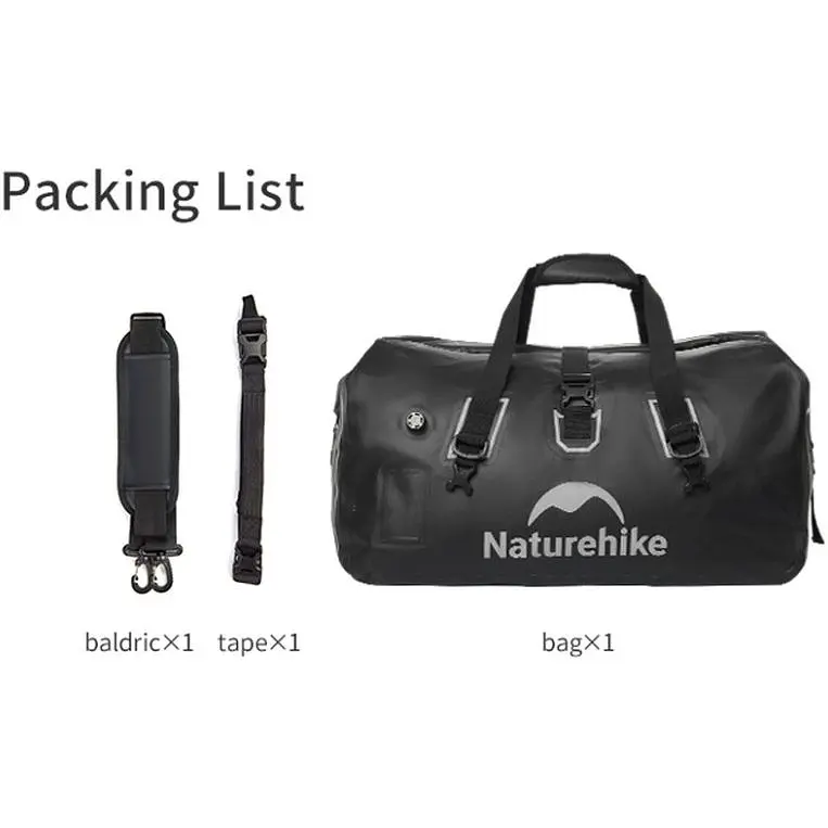 Водонепроникна дорожня сумка Naturehike CNK2450XB015 60 л чорна - фото 2
