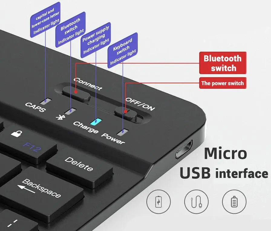 Бездротовий комплект Primo NB01 Bluetooth клавіатура і мишка Black - фото 5