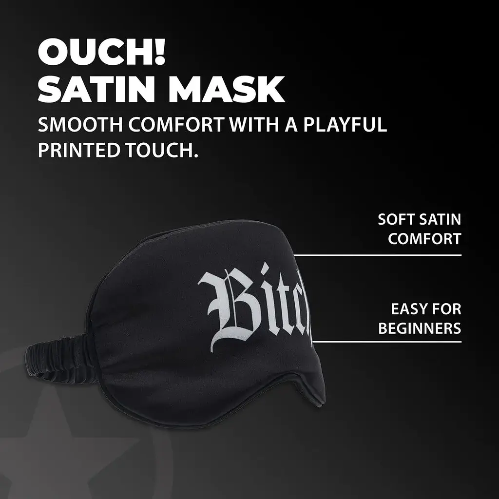 Сатинова маска на очі Ouch! Bitch Black - фото 2