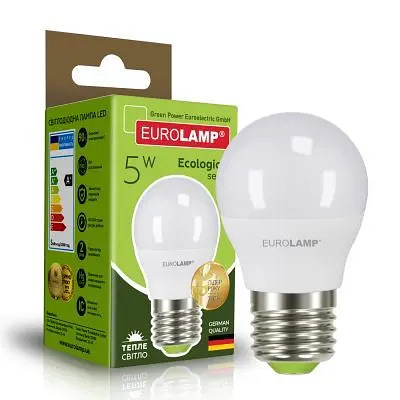 Лампочка Eurolamp LED G45 5W E27 3000K 220V (LED-G45-05273(P)) - фото 2
