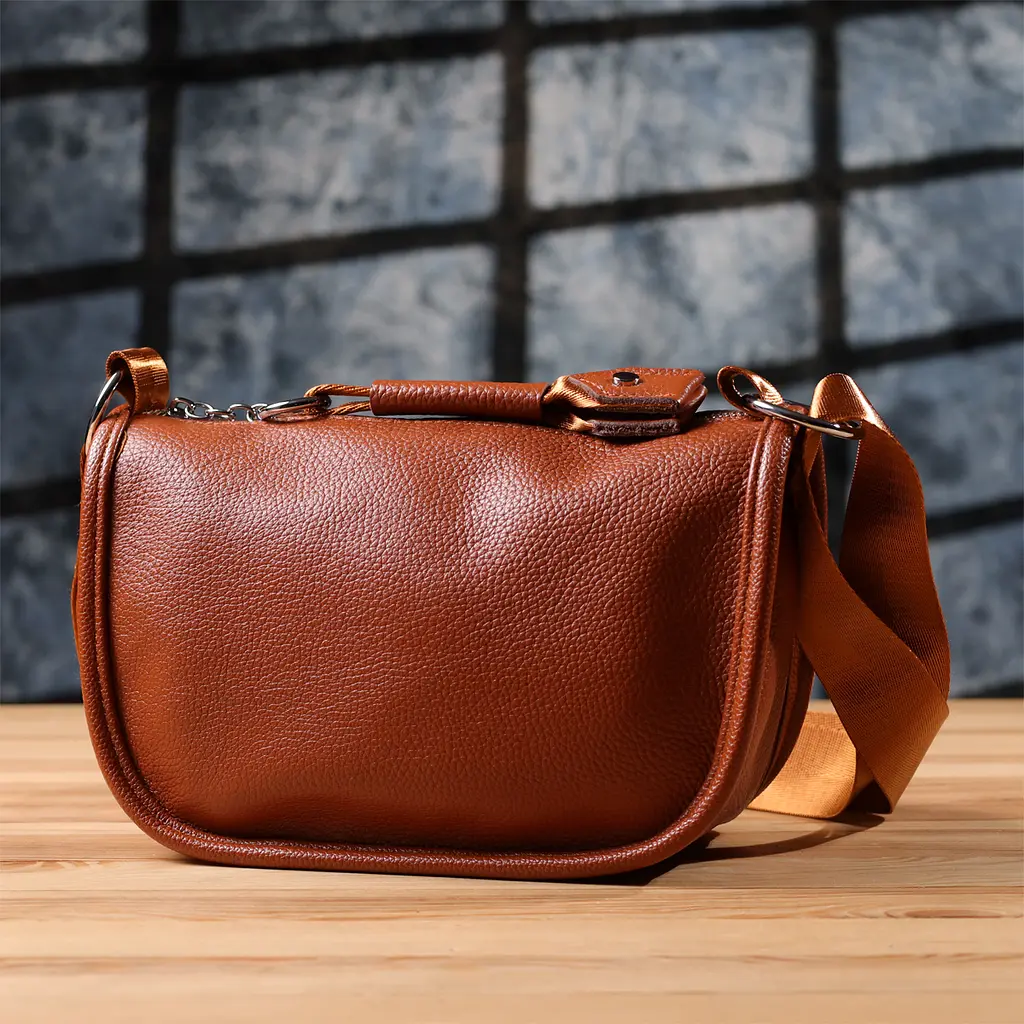 Напівкругла сумка для жінок Vintage з натуральної шкіри 26х15х12 см sum0027613 - фото 10