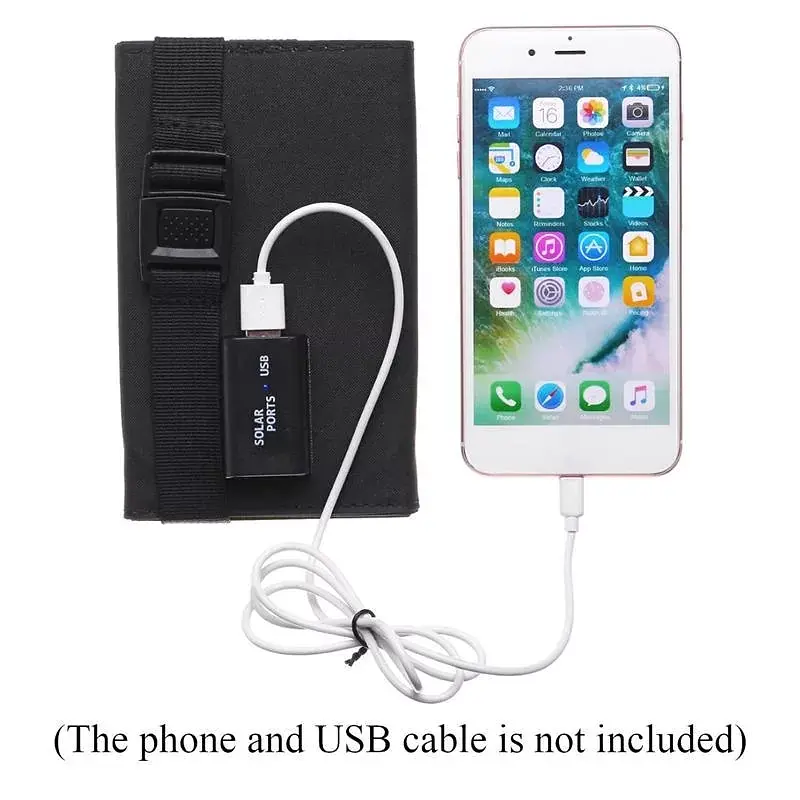 Складаний сонячний зарядний пристрій Solar Powerbank 20W MP04B Чорний - фото 5