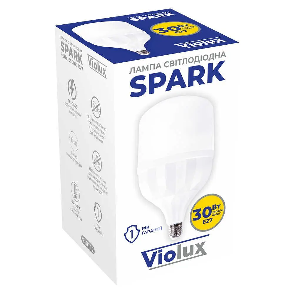 Лампа світлодіодна SPARK 30W E27 6500K Violux ( 910112 ) - фото 2