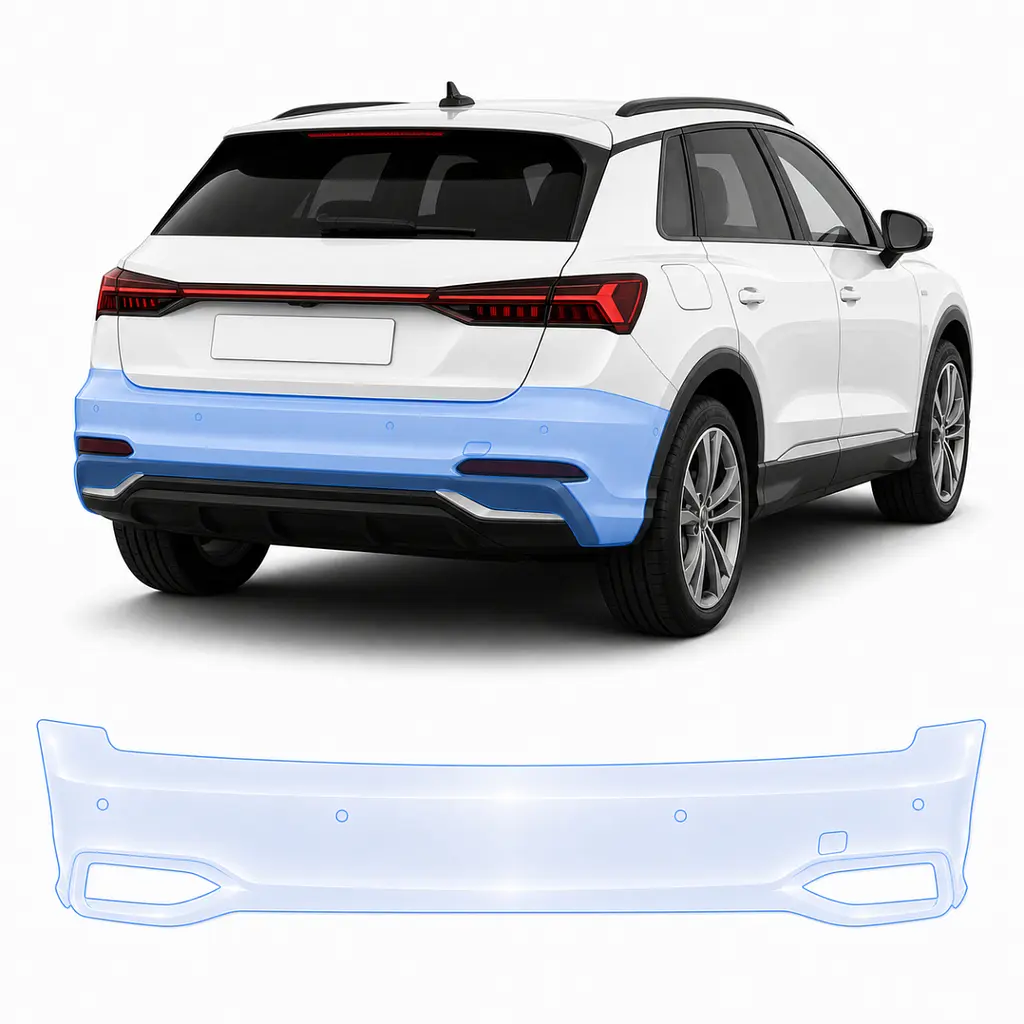 Антигравійна захисна бронеплівка за лекалами для Audi Q4 e-tron F4 2021- задній бампер