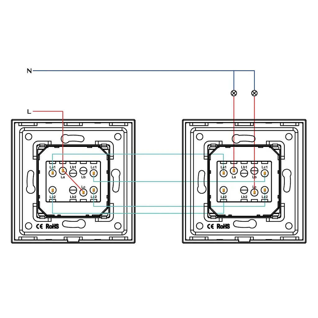 Поперечний перемикач Bseed Button Light Switch 1/2/3 Gang 1/2 Way BSEED Switches Push Button - фото 2