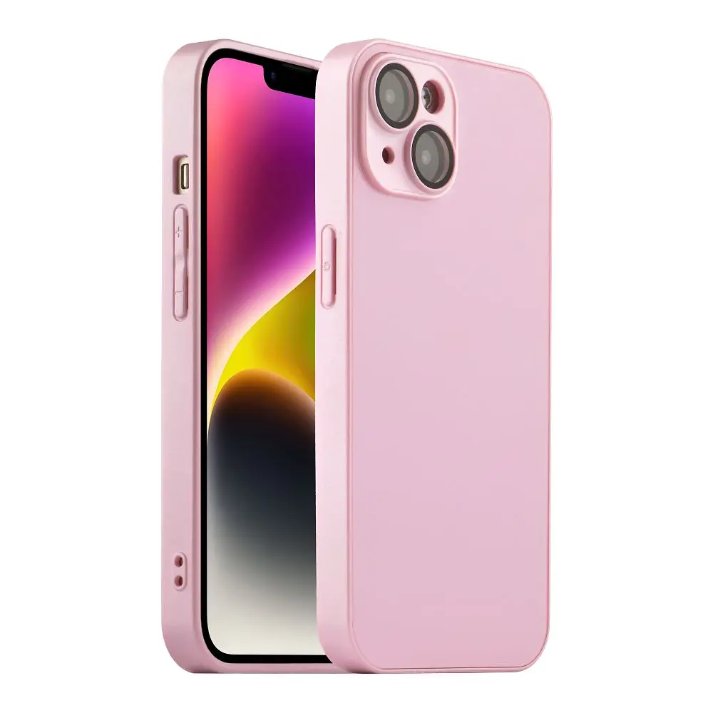 Чохол-накладка Matte скляний матовий із захистом камери AG-Glass Apple iPhone 14 Pink - фото 2