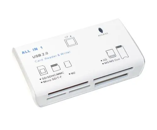 Кардридер USB Atcom TD2051, білий, USB 2.0 - microSD/SD/MS/M2/xD/CF (10717)