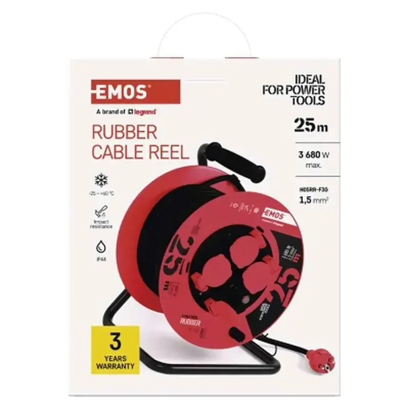 Мережевий подовжувач EMOS катушка 4 роз., 25 м (P08225) - фото 7