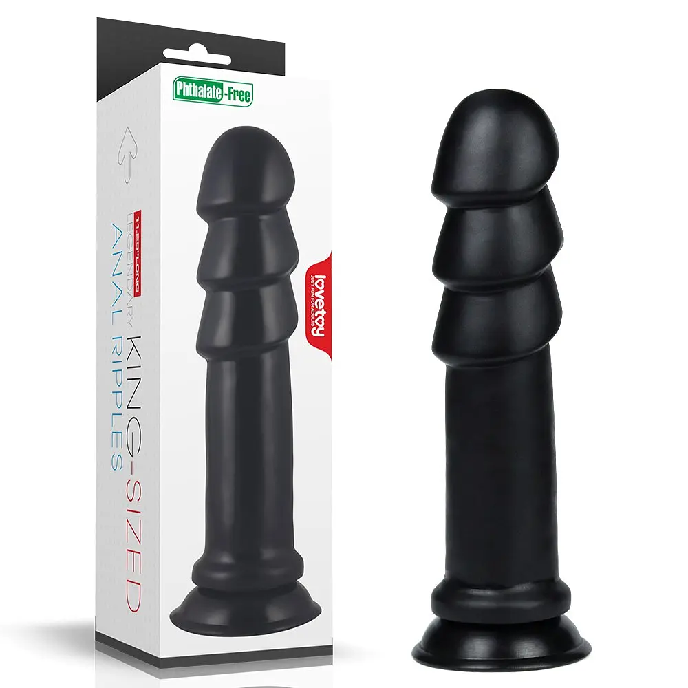 Фалоімітатор King Sized Anal Ripples 28.5 см чорний - фото 10