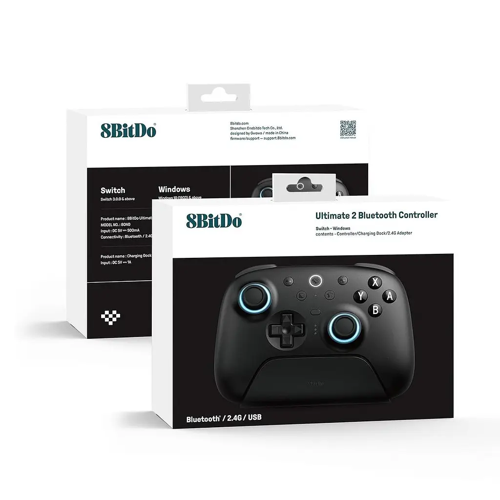 Геймпад 8BitDo Ultimate 2 Bluetooth Switch, Switch 2, ПК з Windows, TMR, Еффект Холла Чорний - фото 10