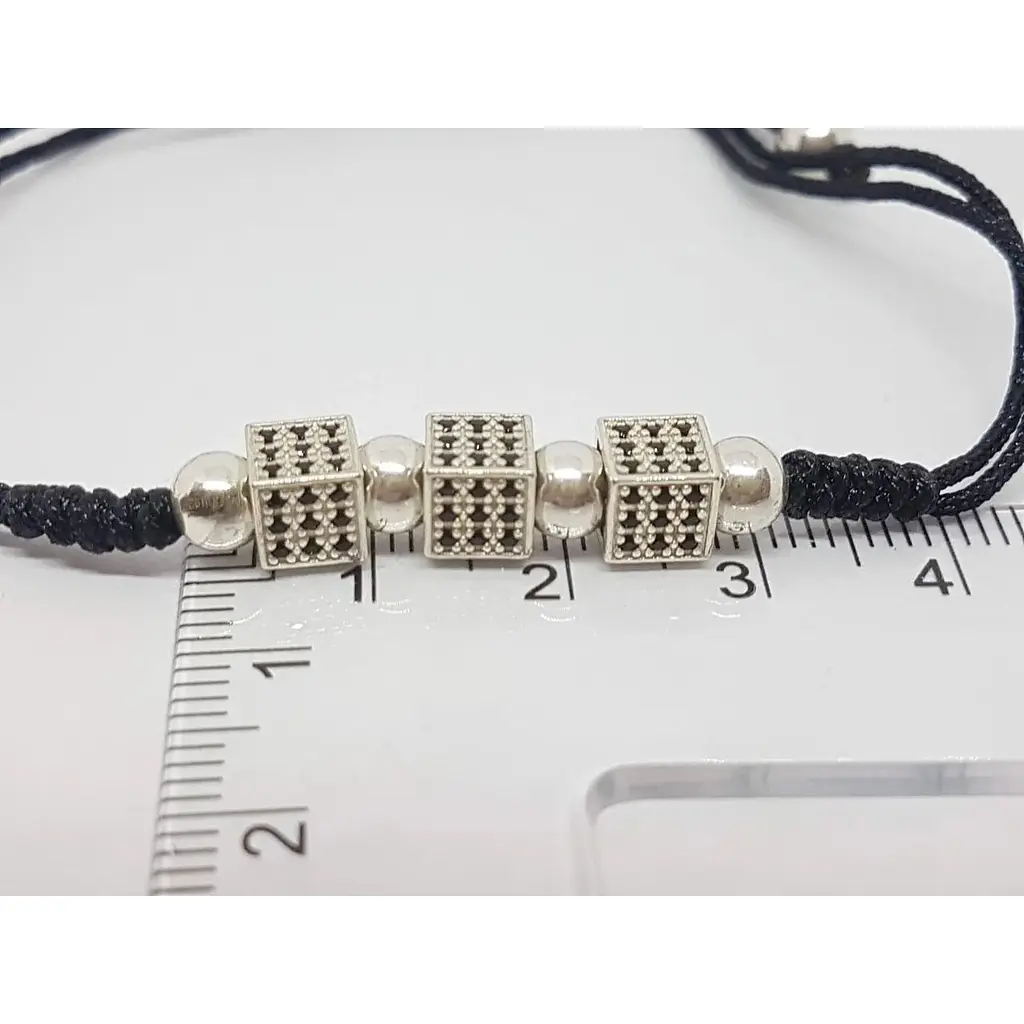 Браслет из текстиля Aurora с серебряными вставками и фианитами. 75124Б - фото 3