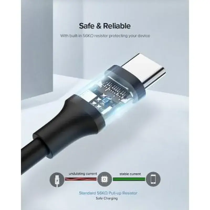 Дата кабель USB 2.0 AM to USB-C 1.0m US287 Black Ugreen (60116) - фото 6