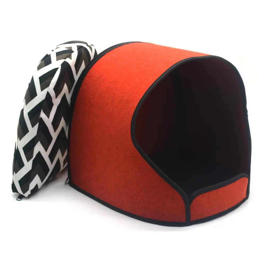 Будка для котів та собак Олімп №2 42х37х37 см червона - фото 2