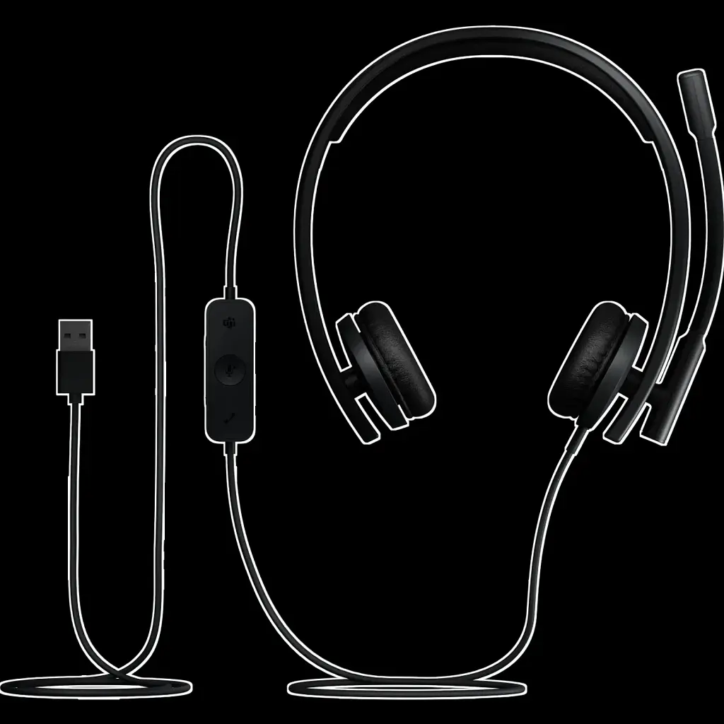 Гарнітура Logitech H570e Corded Mono BLACK-USB-A (981-001430) (7095238) - фото 2