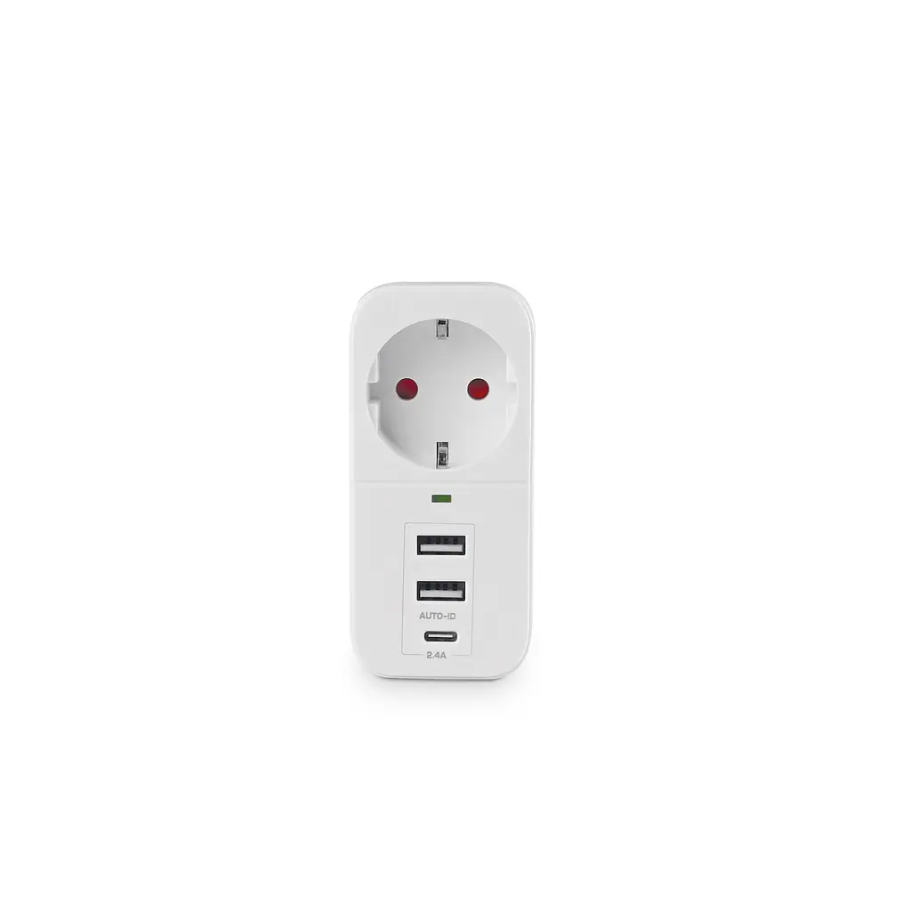 Мережевий адаптер VIDEX ONCORD з/з 1п 2.4A 2USB+USB-C White VIDEX (27697-000) - фото 5