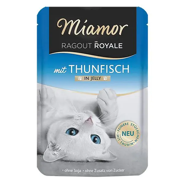 Вологий корм для котів Miamor Ragout Royale mit Thunfisch МІАМОР ТУНЕЦЬ шматочки в желе беззерновий повнораційний, пауч 100г