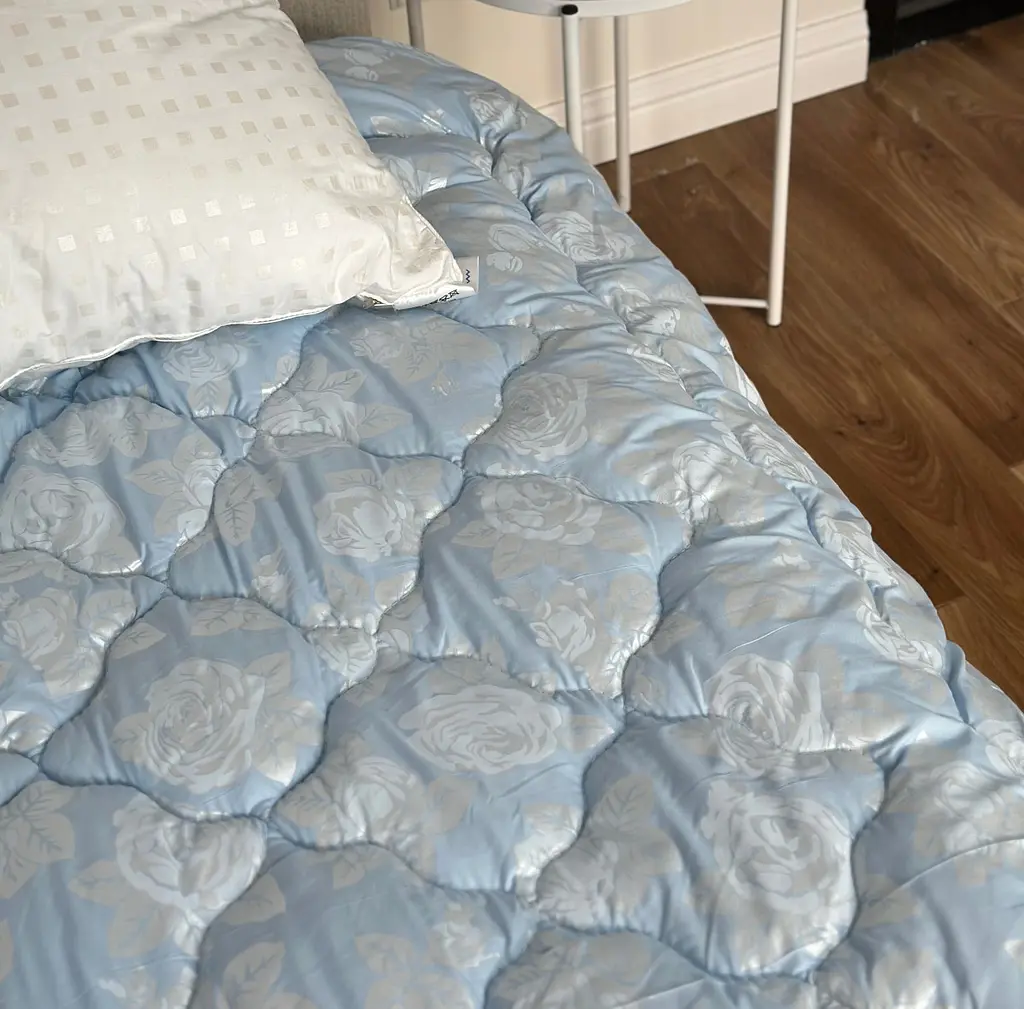 Ковдра подвійна 4 сезони з холлофайбера Arda 21561 150х210 см синя - фото 4