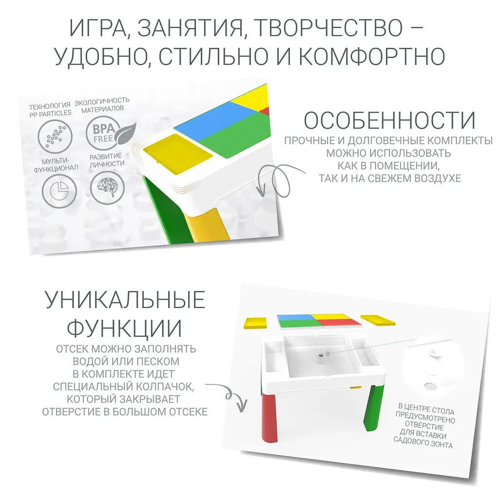 Дитячий функціональний столик і стільчик Poppet 5в1, жовтий (PP-002Y) - фото 7