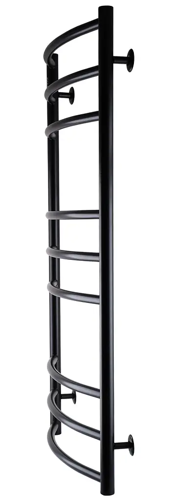 Водяна рушникосушка Unio LDE W 1000-500-9 BLK Драбинка Дуга Еліт чорна, Чорний матовий - фото 3
