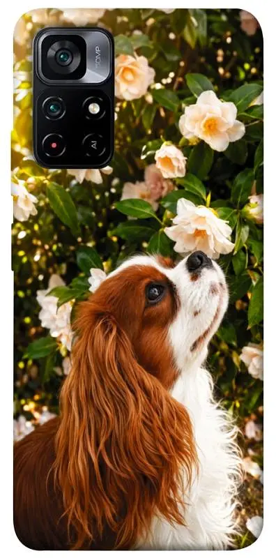 TPU чохол Demsky Flower spaniel для Xiaomi Poco M4 Pro 5G