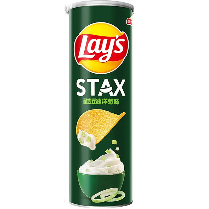 Чіпси Lay's Stax зі смаком сметани та зеленої цибулі 90 г