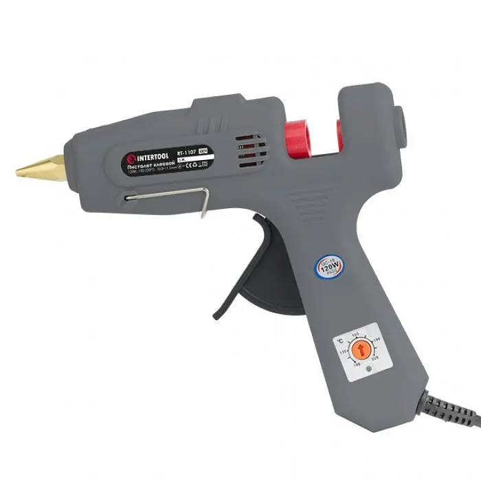 Клейовий пістолет INTERTOOL RT-1107 120(360)Вт, 100–220°C, регулювання температури, для стрижнів 10.8–11.5 мм - фото 2