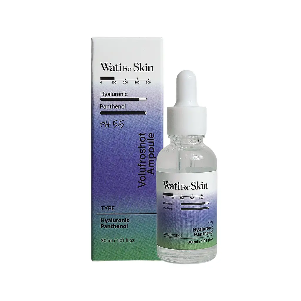 Ампульна сироватка WATI FOR SKIN для обличчя Hyaluronic Panthenol B5 Volufroshot відновлююча 30мл