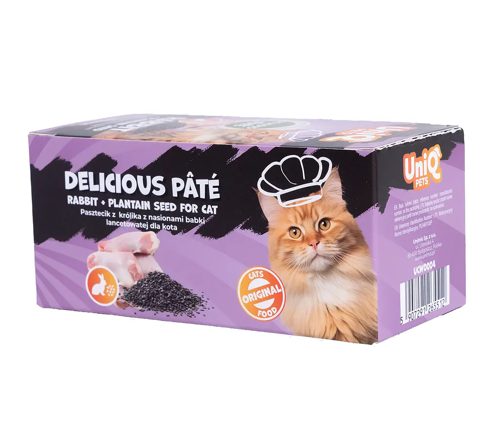 Смачний паштет UNIQ PETS CAT WET FOOD ROYAL RABBIT з кролика та насіння подорожника, 30 г - фото 2