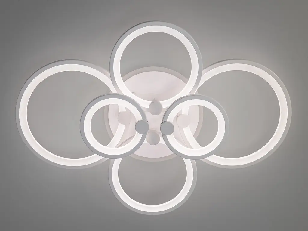 Люстра стельова LED Diasha 8022/6WH, 135W, 3200K-6500K, білий акрил, сучасний стиль для дому - фото 3