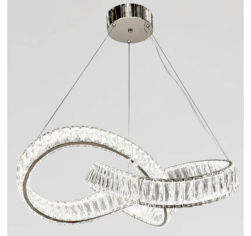 Підвісна кришталева LED-люстра Artlight 536/600CH у формі нескінченності, хром, 120 Вт, від 13-20 м² - фото 3
