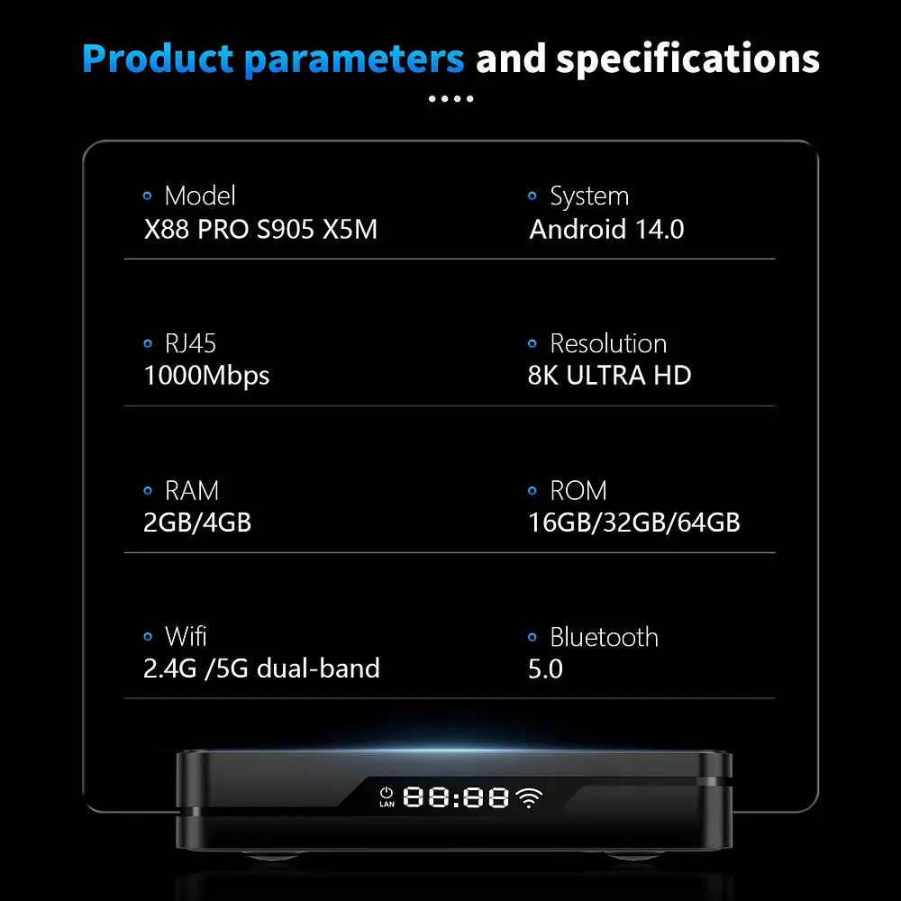 Смарт-ТВ-приставка Smart TV Box Android X88 PRO X-5M 2/16GB - фото 5