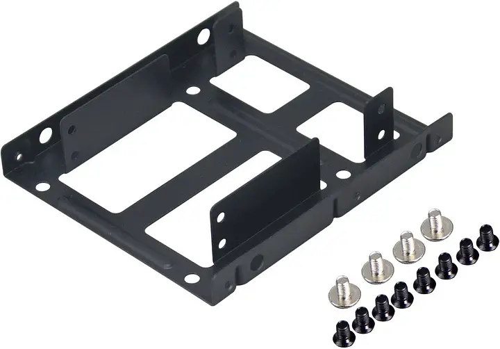Фрейм-перехідник Maiwo для 2×2.5″ HDD/SSD у 3.5″ відсік, метал, розмір 101 х 115 х 23,5 мм, чорний (K11)