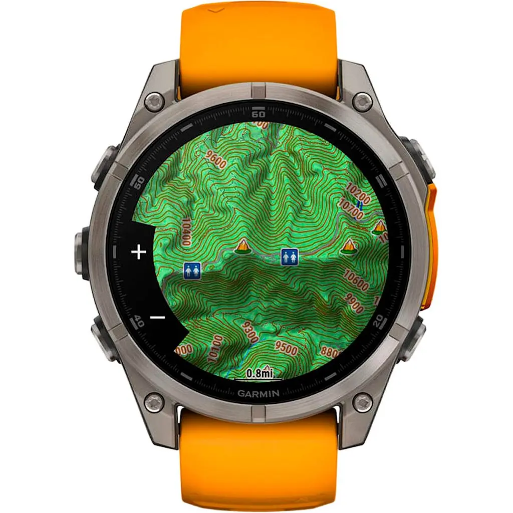 Смарт-годинник Garmin Fenix 8 AMOLED Sapphire 47mm Titanium with Spark Orange/Graphite Silicone Band (010-02904-10) [115077] - фото 7