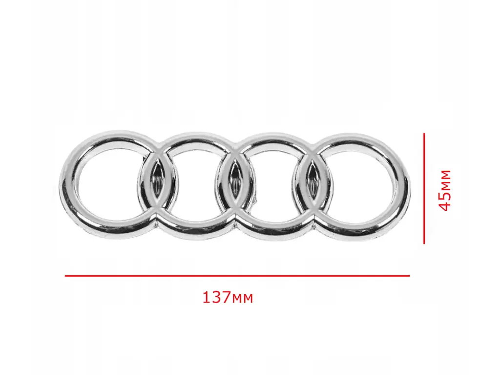 Емблема Audi 80/90 (1987-1996р) Хром 137х45 мм (на скотчі) 4438537422ZZ - фото 2