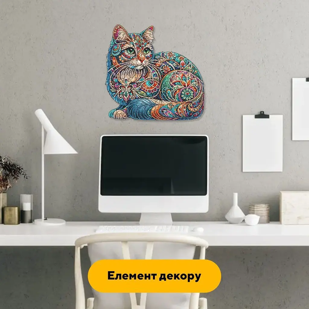 Пазл дерев'яний Котяча Мозаїка, А5, 35 елементів, Дерев’яна коробка - фото 6