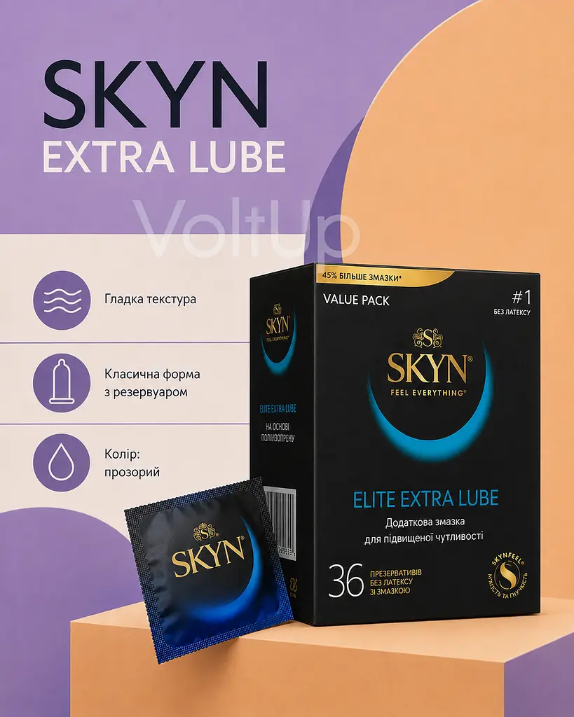 Презервативи Skyn Extra Lube 36 шт — безлатексні презервативи з поліізопрену та збільшеною кількістю змазки - фото 3