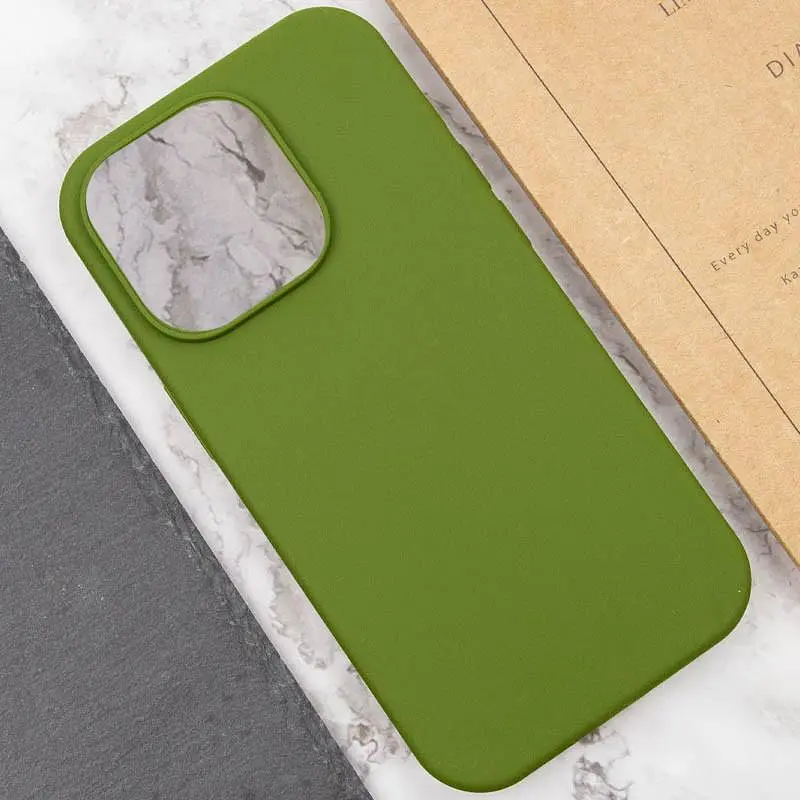 Чехол Epik Silicone Case Full Protective (AA) NO LOGO для Apple iPhone 15 Pro (6.1) Зеленый / Dark Olive - фото 3