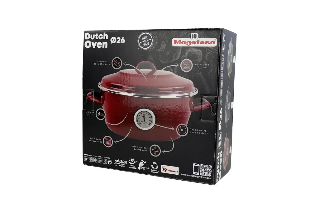 Каструля-жаровня Dutch Oven 26 см 5 л червона VITRINOR - фото 6