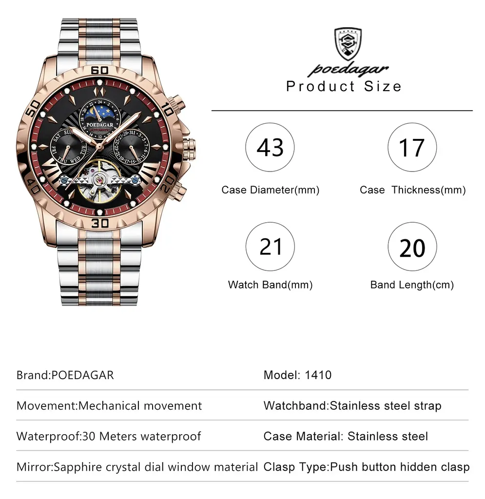 Годинник Poedagar Mechanical - фото 8