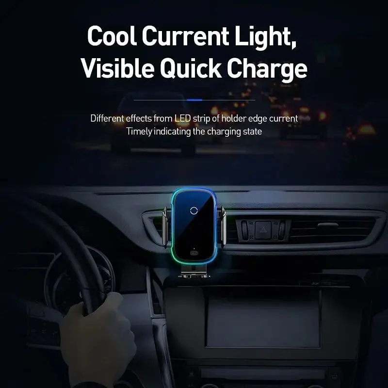 Держатель BASEUS Auto Lock Light Electric Holder with Wireless Charger 15W (WXHW03-01) - фото 5