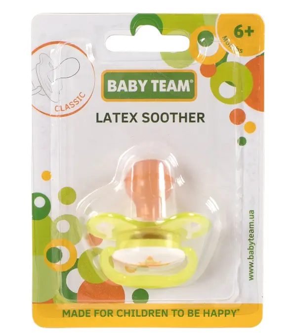 Пустушка латексна класична Baby Team, 6+, салатовий (3222) - фото 3