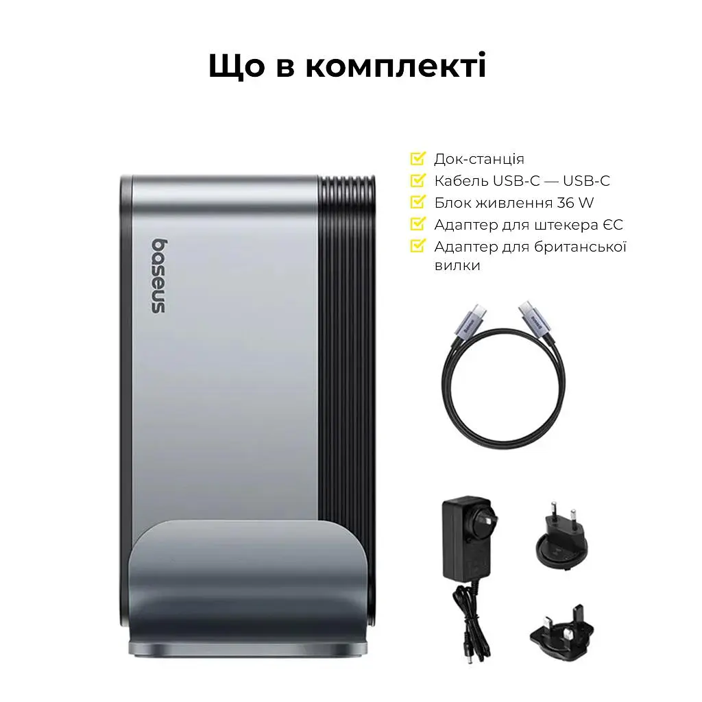 USB-Хаб Baseus UnionJoy 17-Port Triple-Display Docking Station Space Grey (B00532304811-00) - фото 15