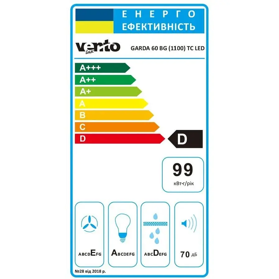 Вытяжка Ventolux Garda 60 BG (1100) TC LED - фото 9