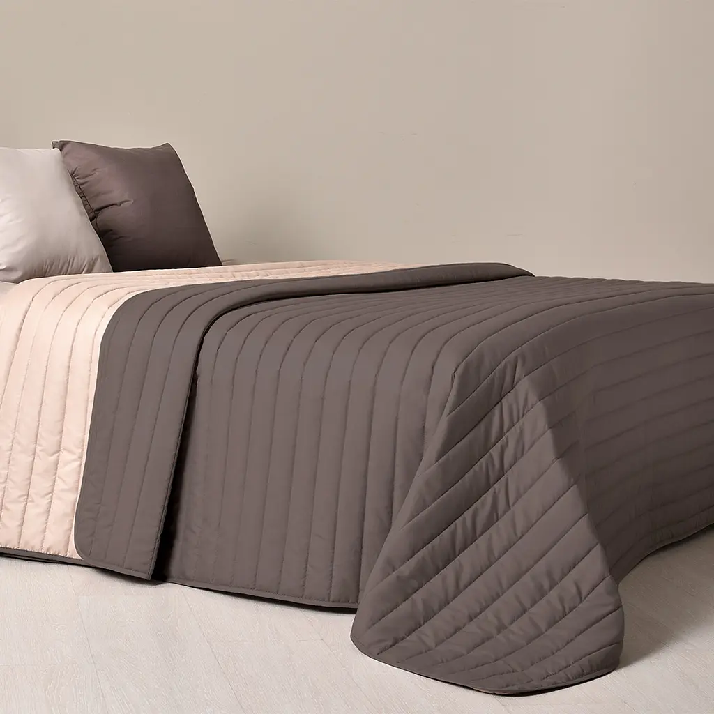 Двостороннє покривало Ideia Стиль Люкс, шоколадний та бежевий, 240х220 см (8-13499) - фото 5