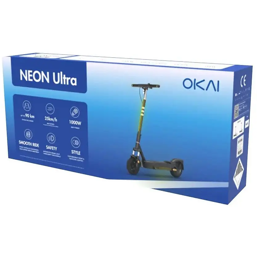 Електросамокат OKAI ES40 складаний 500/1000W 15.6Ah швидкість 25 км/год пробіг до 70 км NFC App колеса 10" вага до 120 кг Black - фото 3