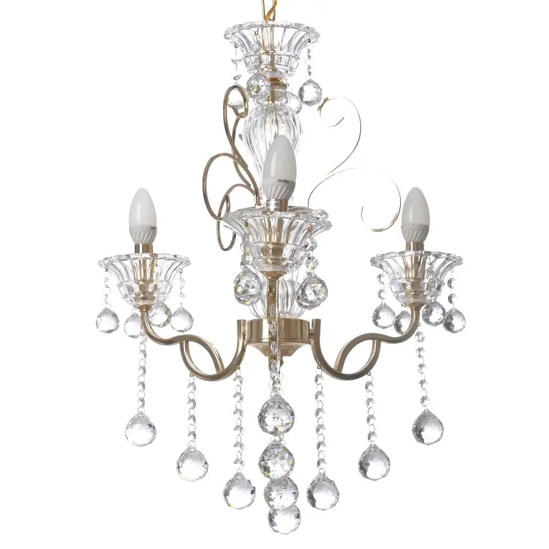 Люстра подвесная Brille хрустальная свеча E14 60W (BCL-656S/3) - фото 4