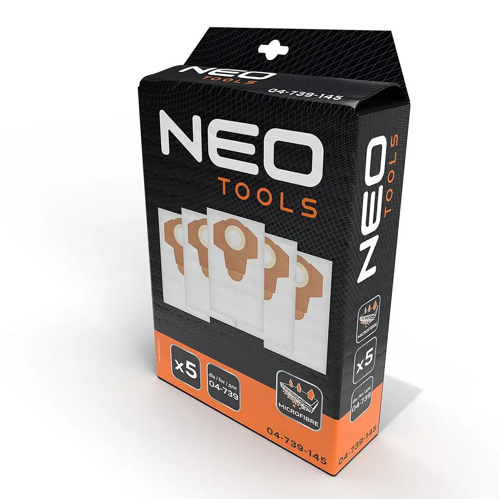 Neo Tools Мішки для пилососу Neo Tools мікрофібра для 04-739 5шт. - фото 7