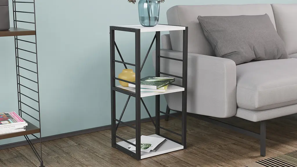 Этажерка 3/34 Ferrum-decor Серии Коннект 73x34x28 черный ДСП Белый 16мм (FRD-104289) - фото 3