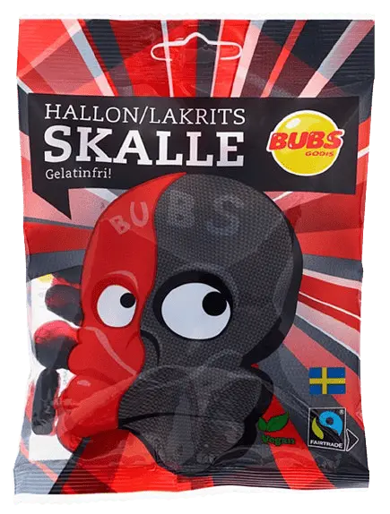 Жувальні цукерки Bubs Hallon Liquorice Skalle Gelatinfri 92г